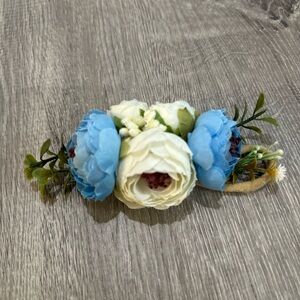 Blue and White Floral Hair Band